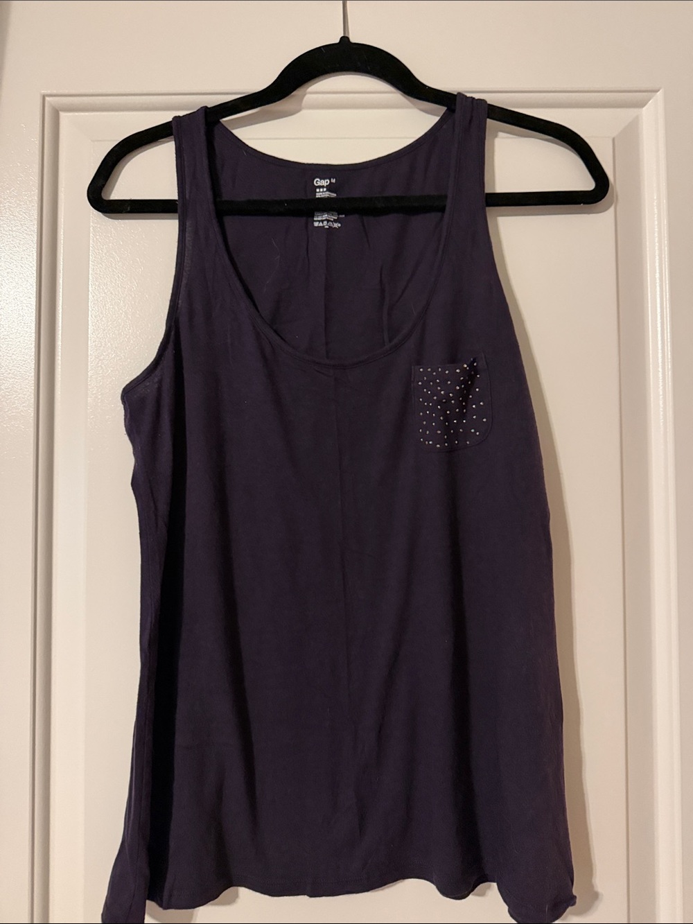 Scoop Neck Tank with Studded Pocket
